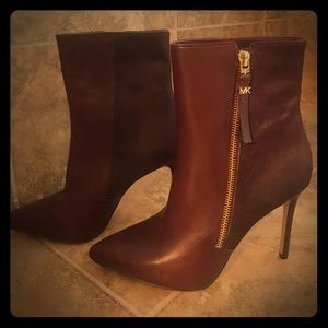 Michael Kors Leather & Calf Hair Boots Size 7.5